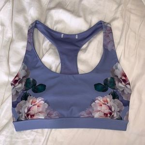 lavender floral sports bra